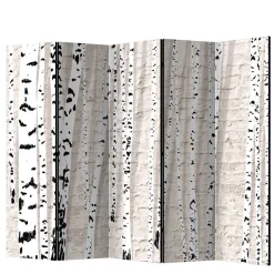 Moderner Skandi Paravent mit Birken & Mauer - Aron