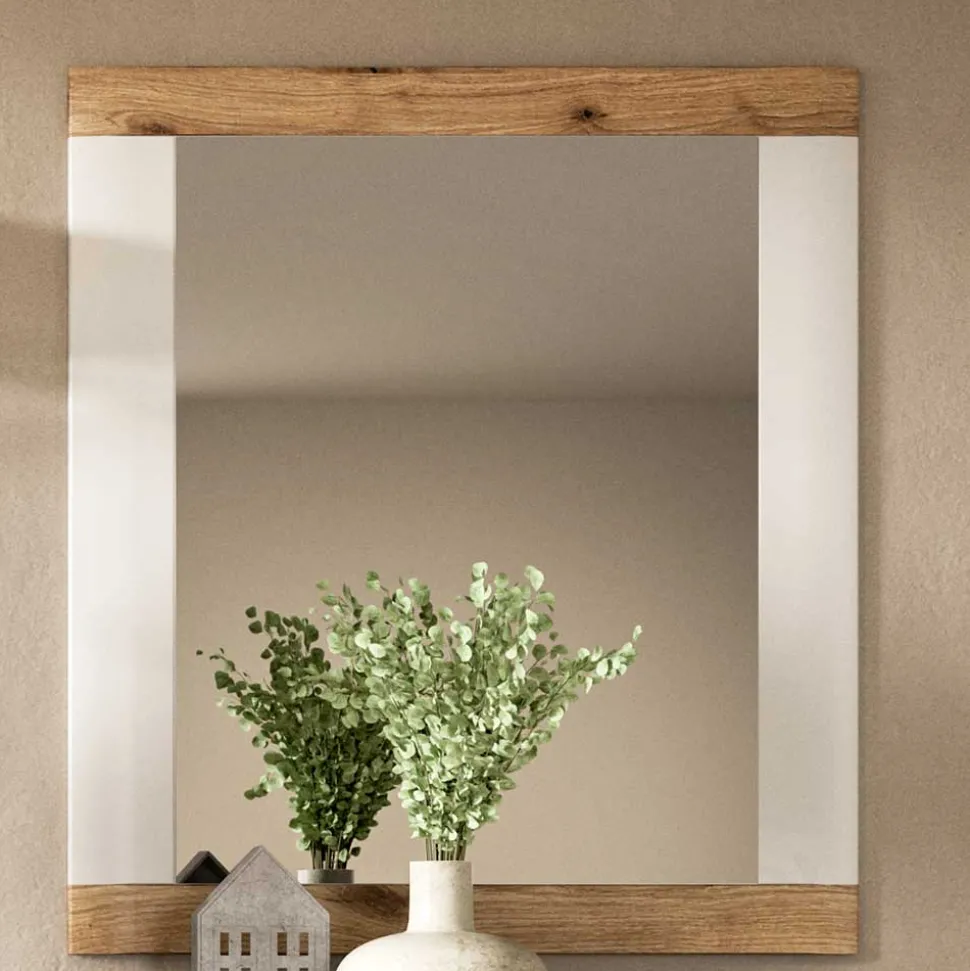 Moderner Spiegel in Weiß & Wildeiche - Hihat