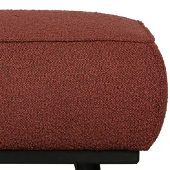 Moderner Stoffhocker Boucle in Rotbraun - Anizia