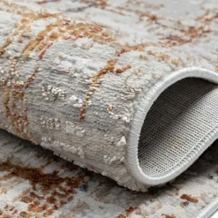 Moderner Teppich in Hellgrau & Terracotta - Ropez