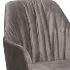 Moderner Tischsessel aus Velours Grau - Faunatia