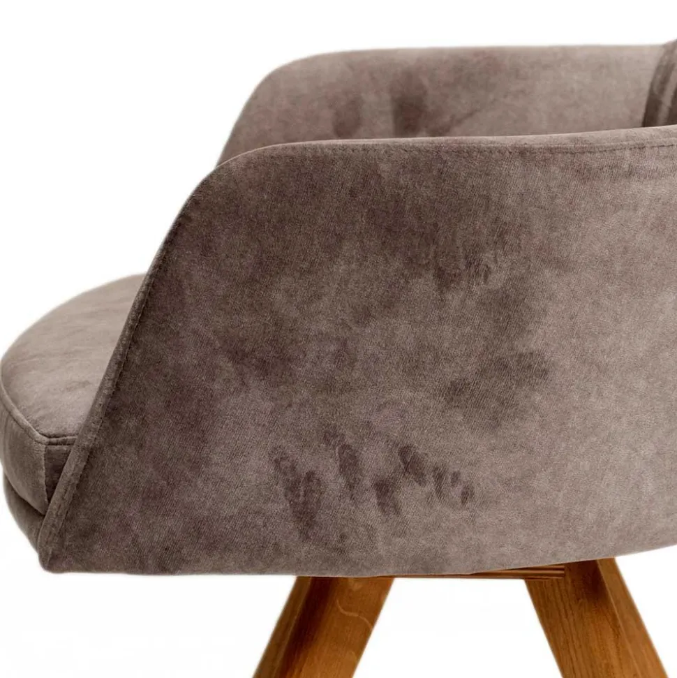 Moderner Tischsessel aus Velours Grau - Faunatia