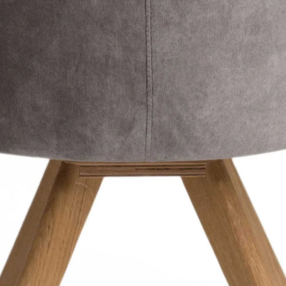 Moderner Tischsessel aus Velours Grau - Faunatia