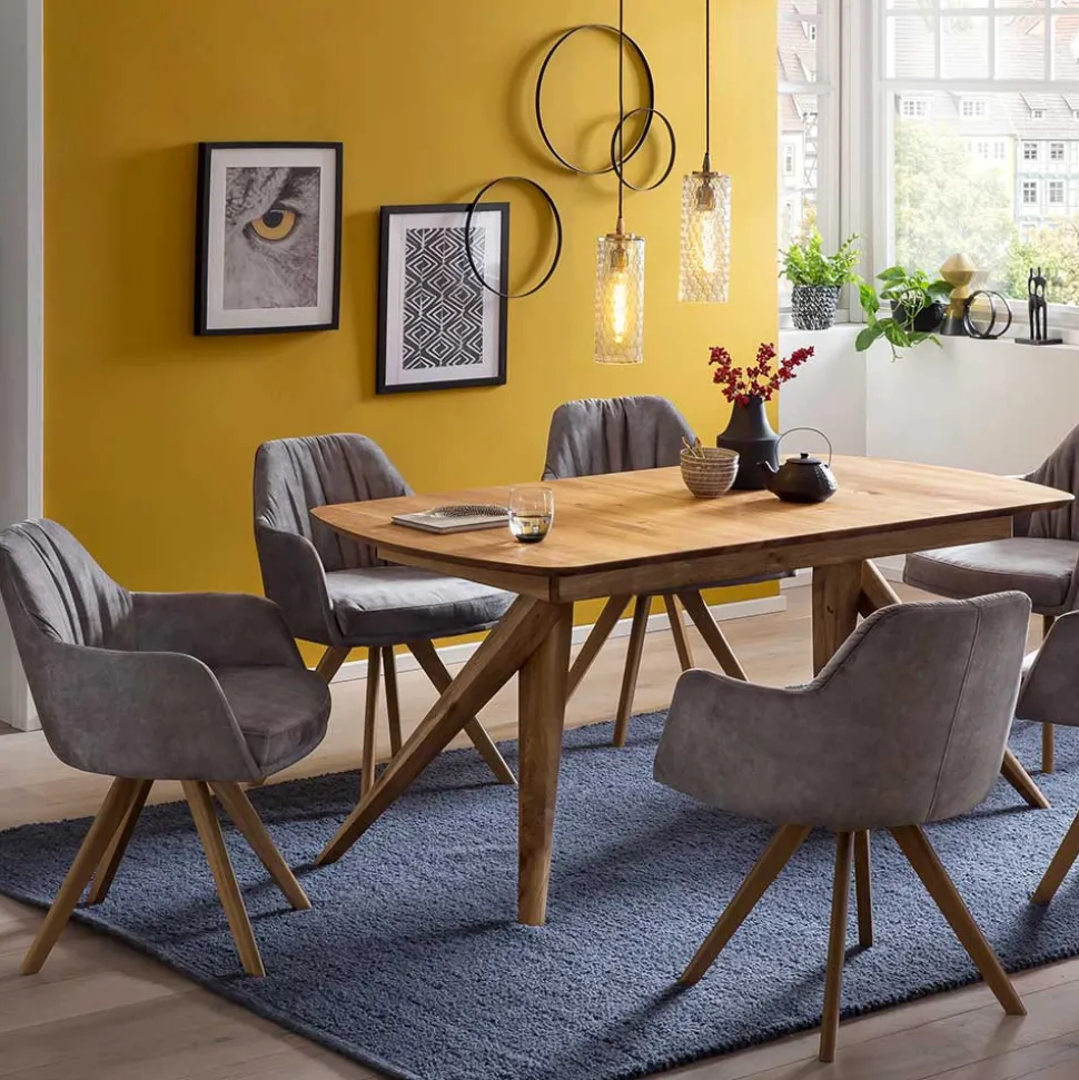 Moderner Tischsessel aus Velours Grau - Faunatia