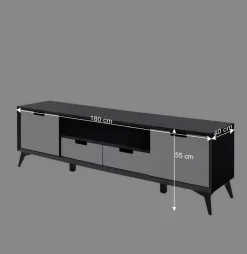 Moderner TV Unterschrank in Weiß & Grau - Vadids