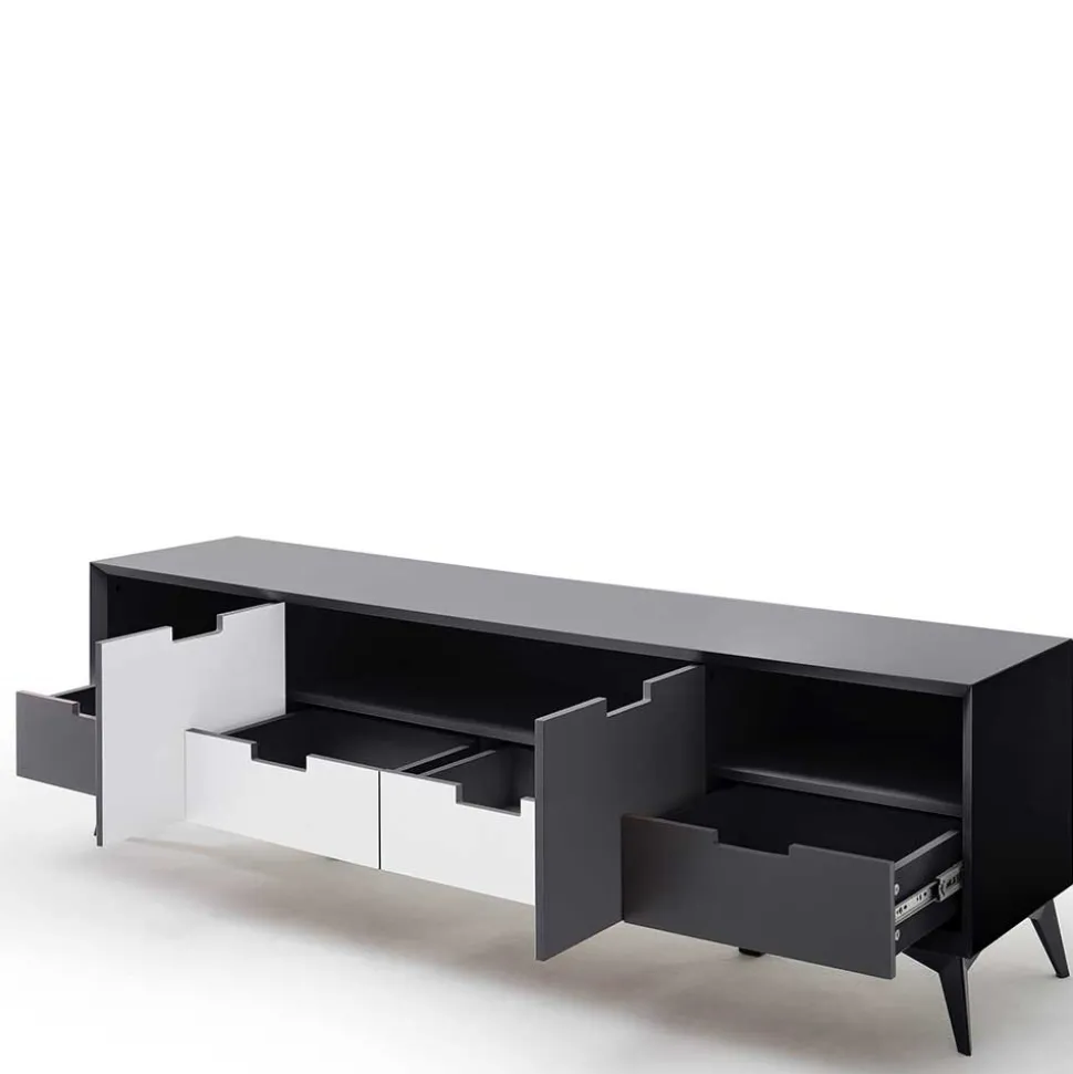 Moderner TV Unterschrank in Weiß & Grau - Vadids