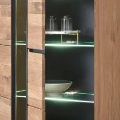 Moderner Vitrinenschrank 70x196x40 cm - Sennya