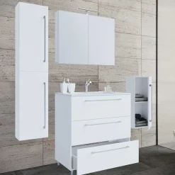 Modernes Bad in Weiß Möbelset - Ipsum (vierteilig)