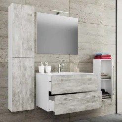 Modernes Badezimmer in Betonoptik - Salvadore (vierteilig)