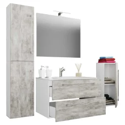 Modernes Badezimmer in Betonoptik - Salvadore (vierteilig)