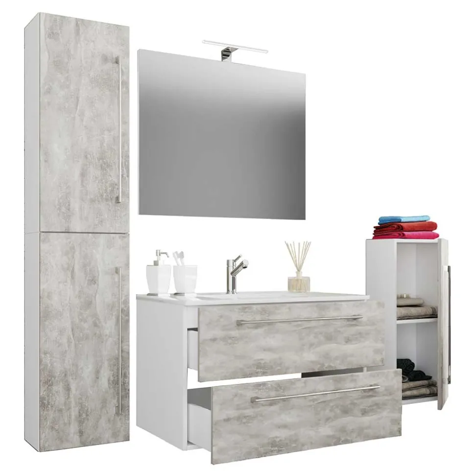 Modernes Badezimmer in Betonoptik - Salvadore (vierteilig)