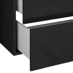 Modernes Badmöbel Ensemble in Schwarz - Vinkoja (vierteilig)