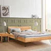 Modernes Bett aus Wildbuche und Metall - Sunil