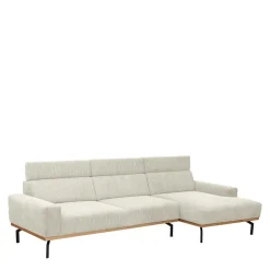 Modernes Ecksofa in Creme Cordbezug - Caldizza