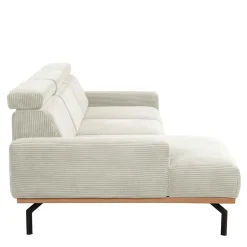 Modernes Ecksofa in Creme Cordbezug - Caldizza