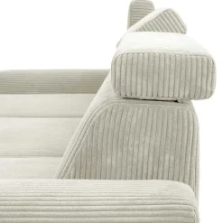 Modernes Ecksofa in Creme Cordbezug - Caldizza