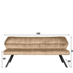 Modernes Esstisch Sofa in Beige Samt - Foxxy