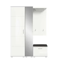 Modernes Garderobenset in Weiß - Rugova I