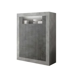 Modernes Highboard in Hellgrau & Dunkelgrau - Crespian