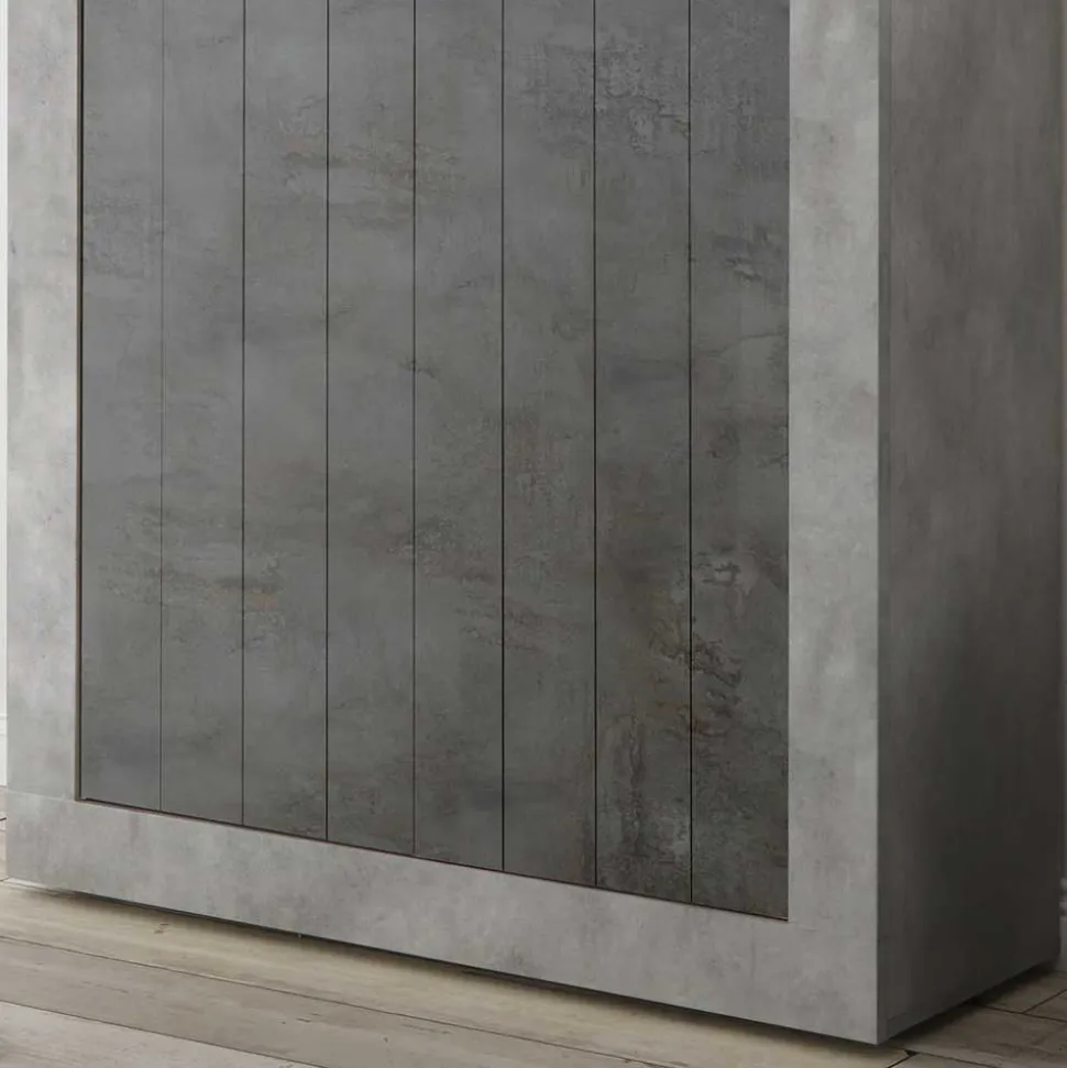 Modernes Highboard in Hellgrau & Dunkelgrau - Crespian