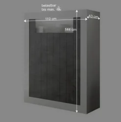 Modernes Highboard in Hellgrau & Dunkelgrau - Crespian