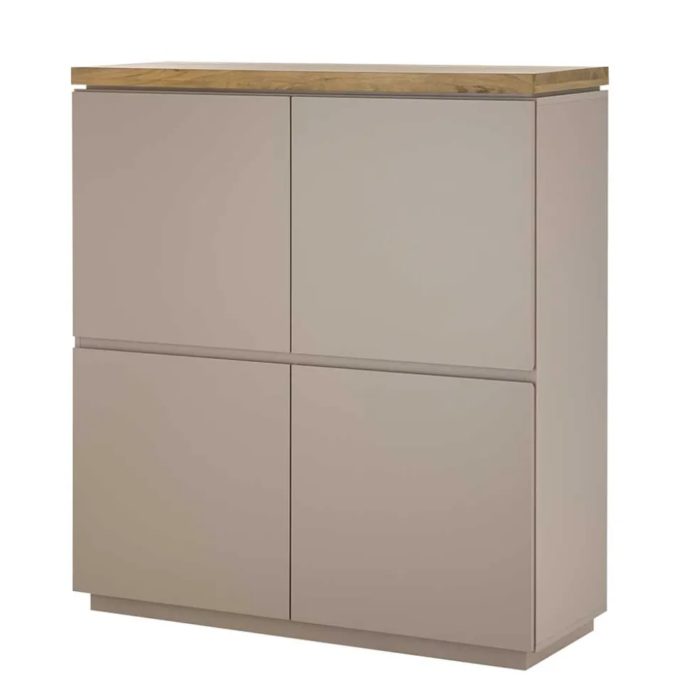 Modernes Highboard in Taupe & Akazie - Anja