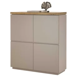 Modernes Highboard in Taupe & Akazie - Anja