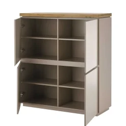 Modernes Highboard in Taupe & Akazie - Anja