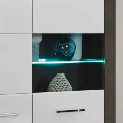 Modernes Hochglanz Highboard in Weiß - Istensa