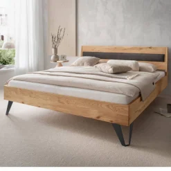 Modernes Holzbett in Wildeichefarben - Dizamora