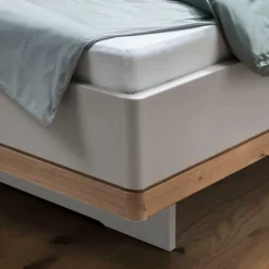 Modernes Kunstlederbett in Beige - Crascanu