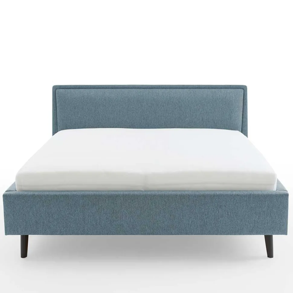 Modernes Polsterbett in Blaugrau Stoff - Sunhide