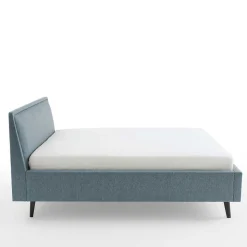 Modernes Polsterbett in Blaugrau Stoff - Sunhide