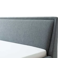 Modernes Polsterbett in Blaugrau Stoff - Sunhide