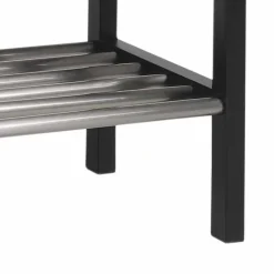 Modernes Schuhregal in Schwarz & Edelstahl - Geskan