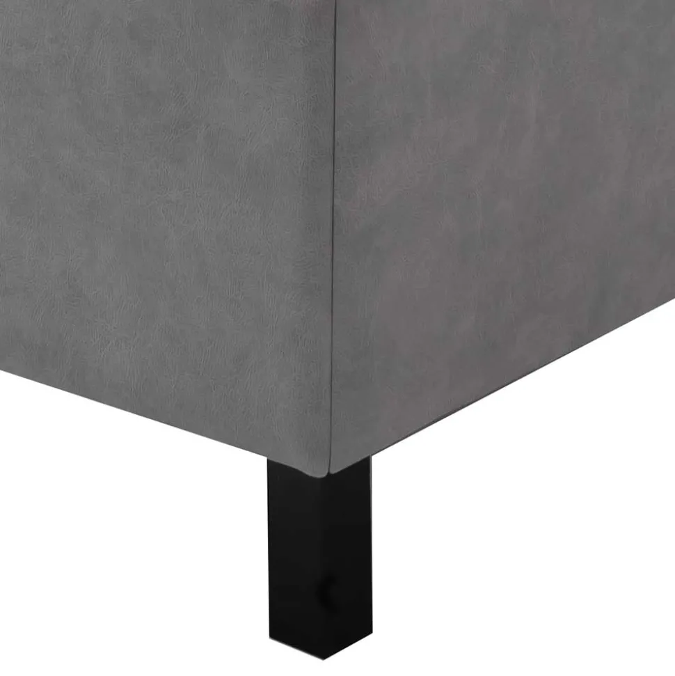 Modernes Stoffbett mit Bettkasten in Hellgrau - Villaro