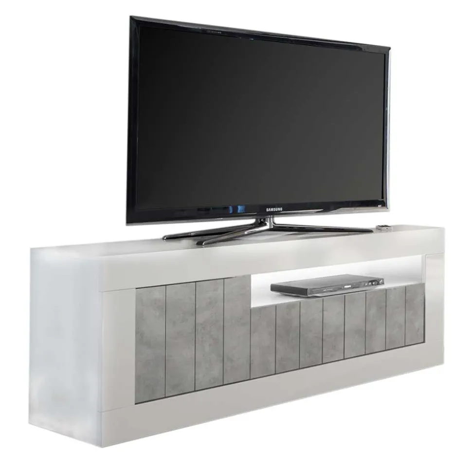 Modernes TV Element in Hochglanz Weiß - Niris