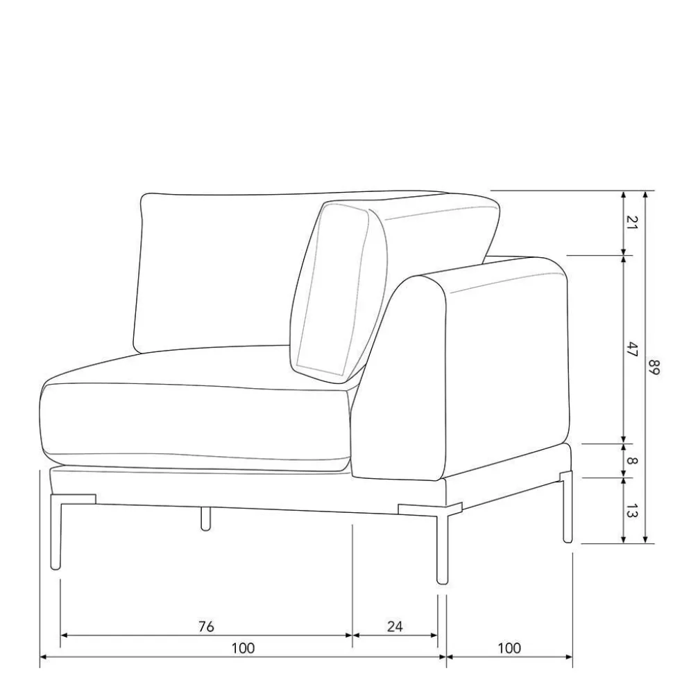Modulare Couchlandschaft in Hellgrau - Horedion