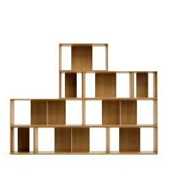 Modulares Standregal in Eiche Furnier - Hero (neunteilig)