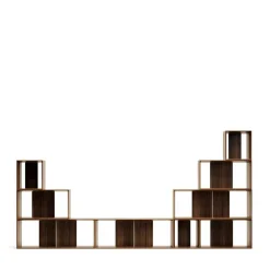 Modulregal in Nussbaum Furnier - Abelle (neunteilig)