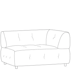 Modulsofa Ecke mit Armlehne rechts - Yoleans