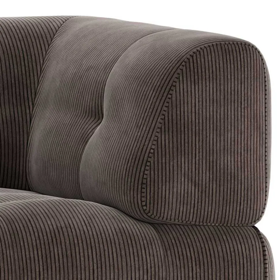 Modulsofa Eckteil aus Cord Graubraun - Vita