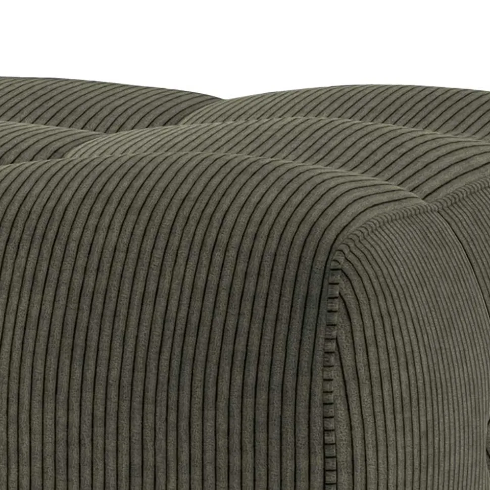 Modulsofa Hocker in Blassgrün Cord - Praggio