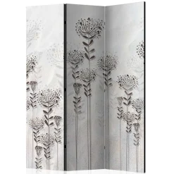 Monochrom bedruckter Paravent mit floralem Motiv - Stepana