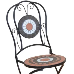 Mosaik Gartenstuhl Set Etiennas mit Eisen Schwarz (2er Set)