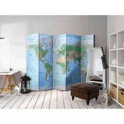 Motiv Sichtschutz Topographische Weltkarte - Lurymia