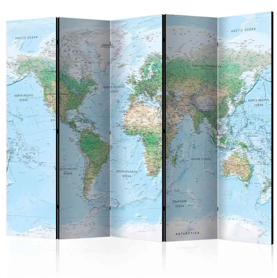 Motiv Sichtschutz Topographische Weltkarte - Lurymia