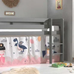 Märchen Kinderzimmer Hochbett in Grau - Uschi