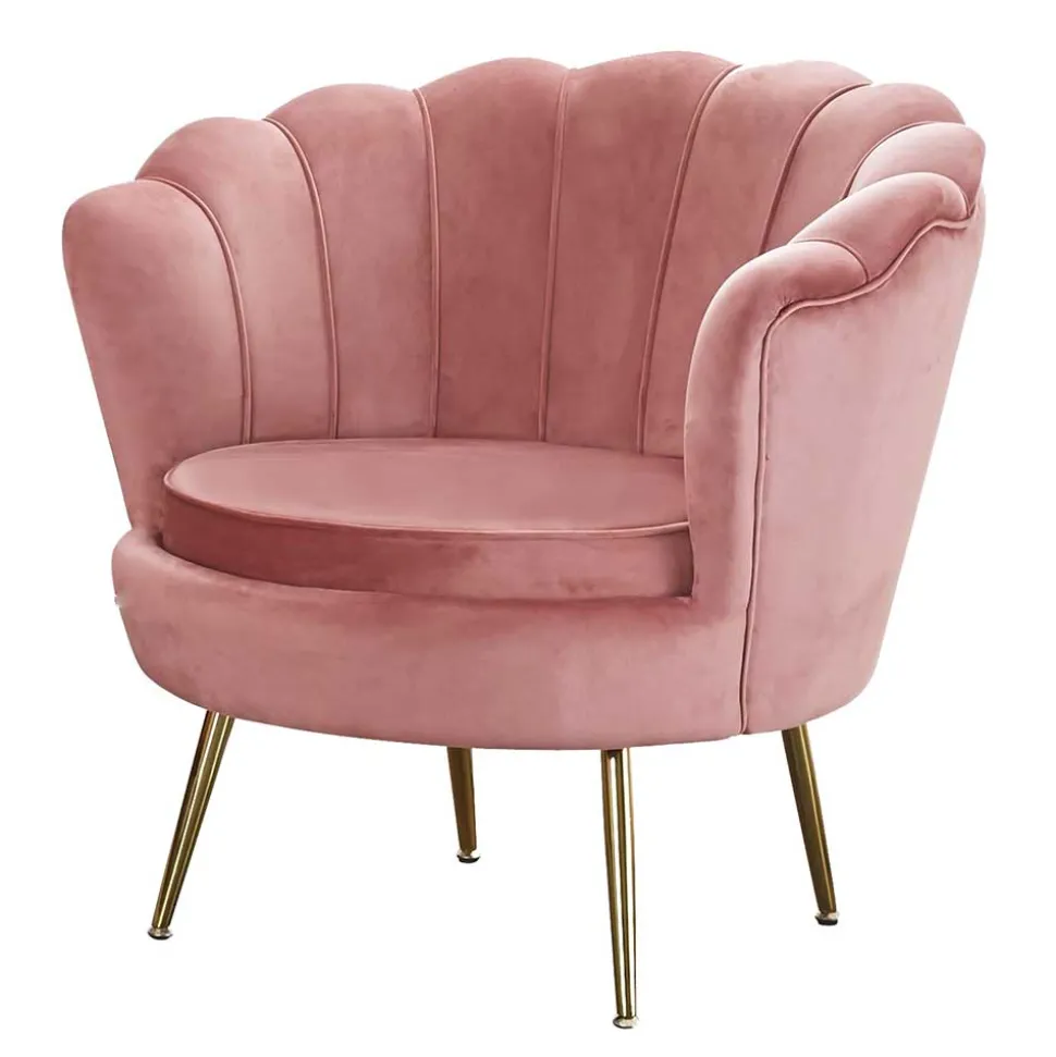 Muschel Loungesessel in Rosa & Gold - Intiatos