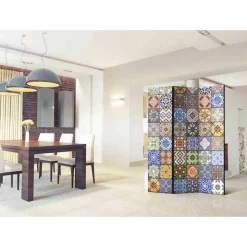 Muster Kachel Optik Paravent in Bunt - Nany